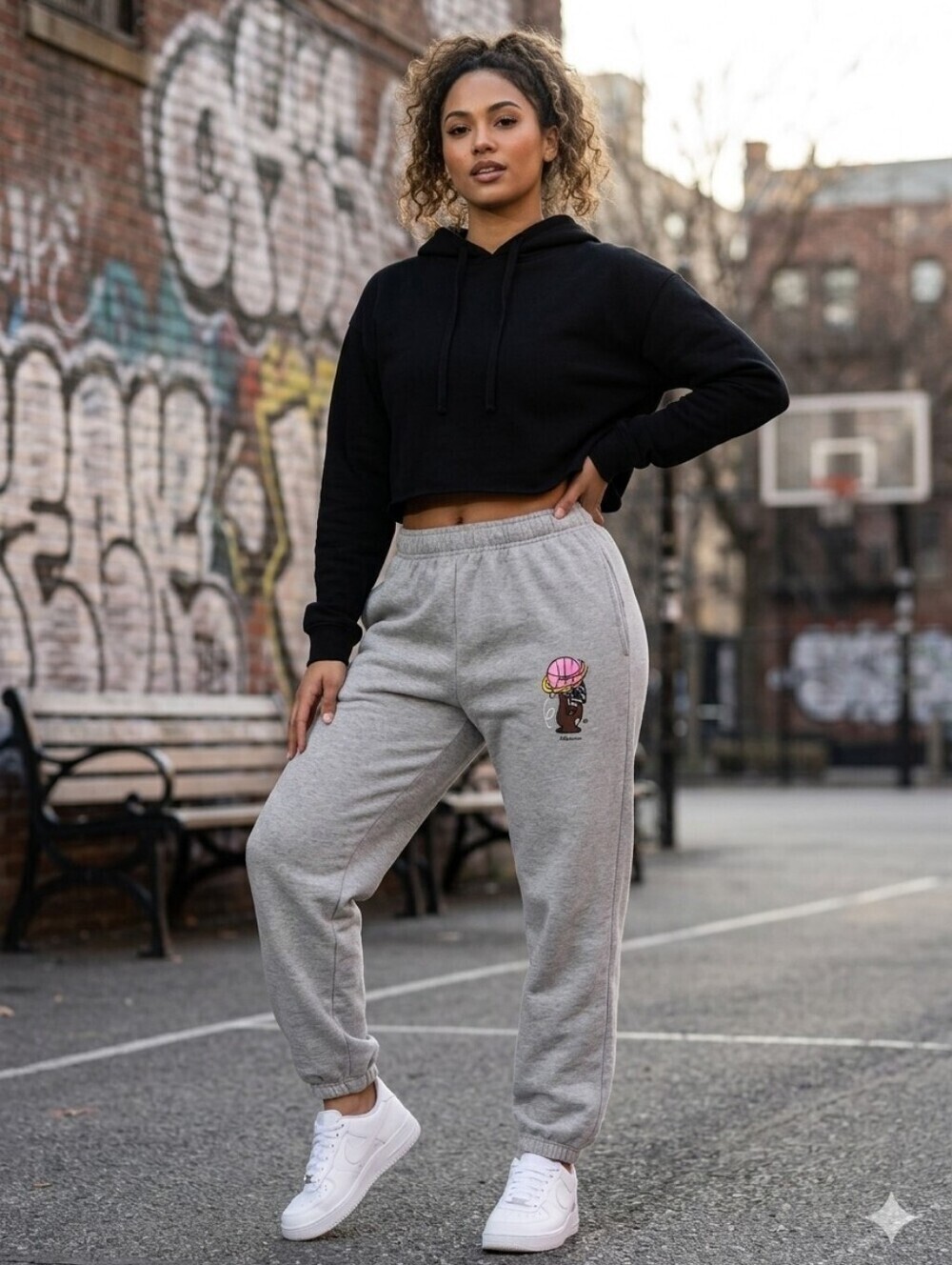 New York Area Code 212 Grey Fleece Jogger Sweatpants NYC Graphic Lounge Pants